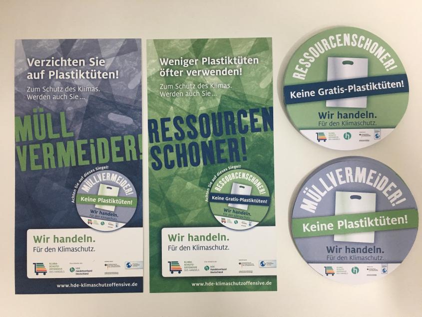 Flyer & Siegel/Aufkleber, Klimaschutzoffensive, Plastiktüte 