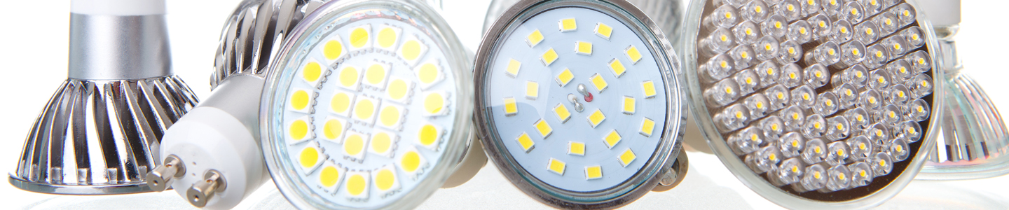 Beleuchtung, Klimaschutzoffensive Beleuchtung, verschiedene LED Lampen in der Nahansicht