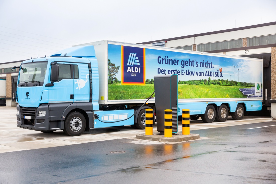 ALDI SÜD E-LKW, Klimaschutzoffensive, Elektromobilität