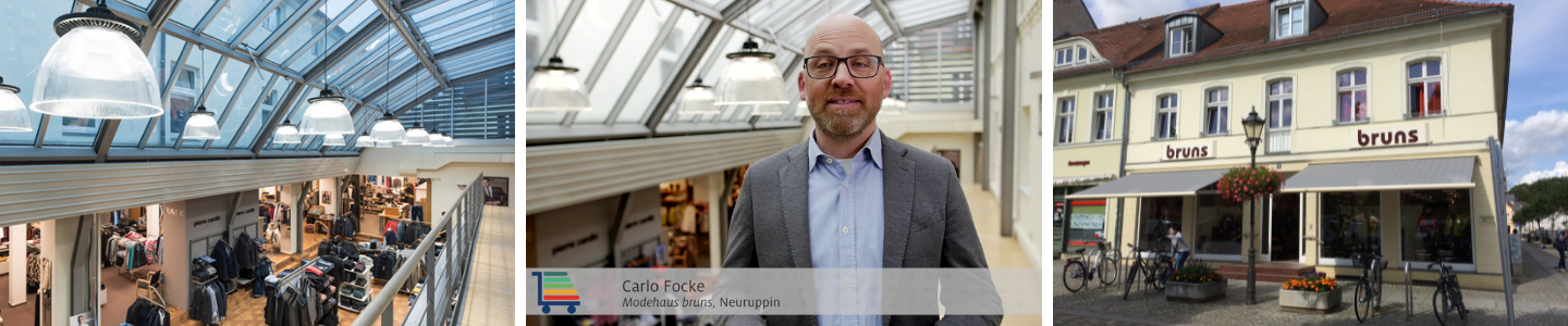 Klimaschutzoffensive: Inhaber Carlo Focke überzeugt mit innovativem Energiekonzept im Modehaus Bruns, Neuruppin