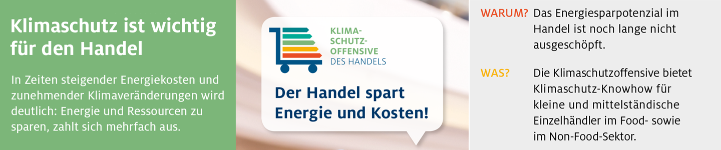 Flyer Klimaschutzoffensive: Energiesparen im Einzelhandel