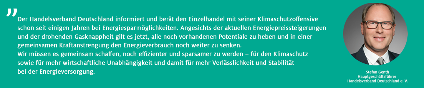 Klimaschutzoffensive: HDE unterstützt Verbändeinitiative des BMWK zum Energiespareng